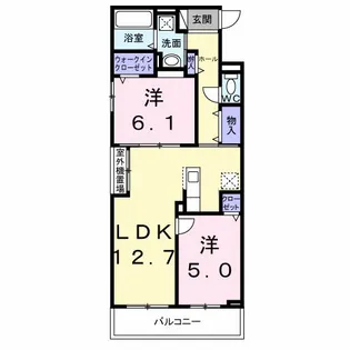 クルタ ラプシ【2階】の間取り