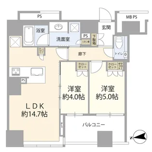 クラッシィタワー新宿御苑【9階】の間取り