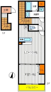 東京都昭島市中神町【アパート】の間取り