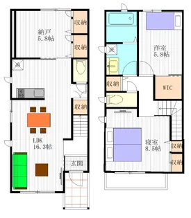 宮城県名取市増田1【一戸建】の間取り