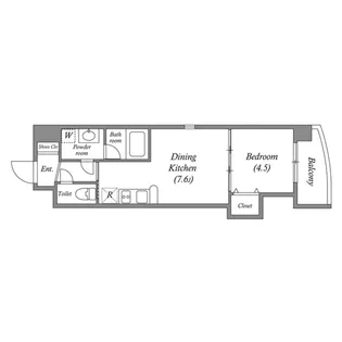 ルクレ新大阪レジデンス【5階】の間取り