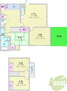 宮城県仙台市太白区八木山東2【一戸建】の間取り