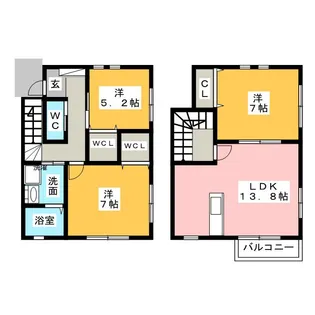 静岡県富士市松岡【一戸建】の間取り