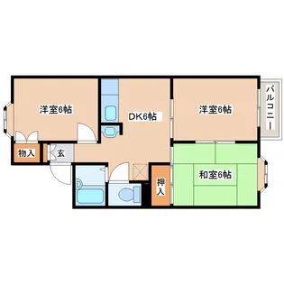 クレール花京院【1階】の間取り