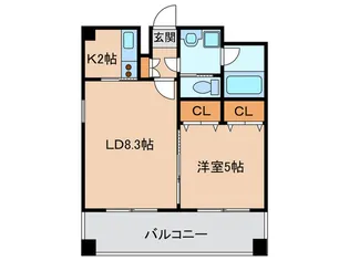 コスモリード谷町六丁目の間取り