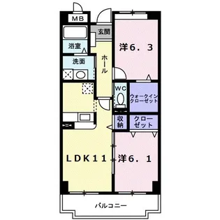 メゾン苗田【1階】の間取り