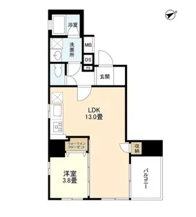 リバーレ浅草駒形【9階】の間取り