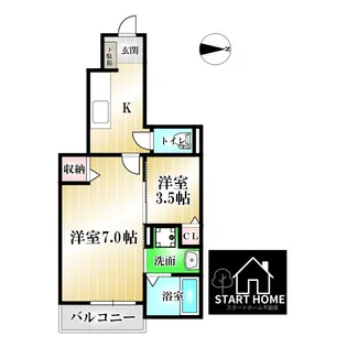 アグレアーブルB【1階】の間取り