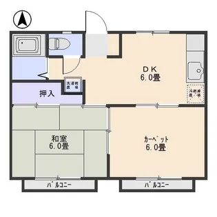 コーポレート前箱田【2階】の間取り