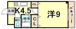 エストゥディオ甲子園口【3階】の間取り