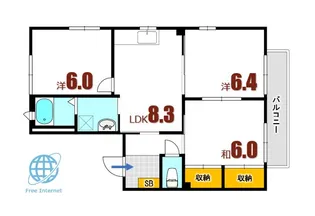 シャーメゾン矢野 A棟【2階】の間取り