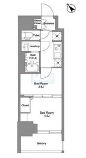 BPRレジデンス王子イースト【4階】の間取り