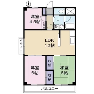 カーサ鹿手【2階】の間取り