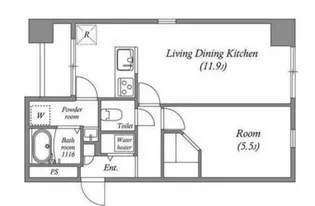 オーパスホームズ八丁堀【9階】の間取り