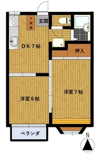 ノースキャッスルシティー E棟【2階】の間取り