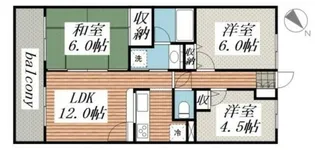コスモ拝島【4階】の間取り