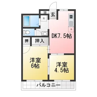 日東ハイツ【2階】の間取り