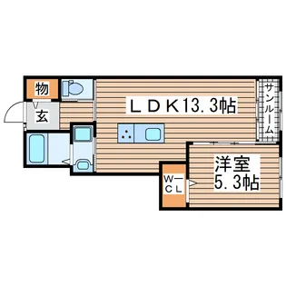ユニヴァリィ 橘【1階】の間取り
