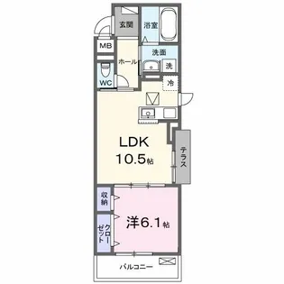 メゾン・ド・フロレゾン【1階】の間取り