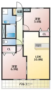 リバトゥジュ【1階】の間取り