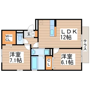コンフォート美田園【3階】の間取り