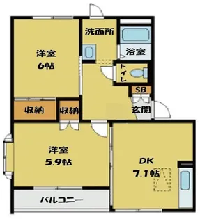 カーサビアンカ B【1階】の間取り
