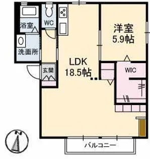 シャンドフルール A棟【1階】の間取り
