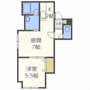 リベルティ医大前【2階】の間取り