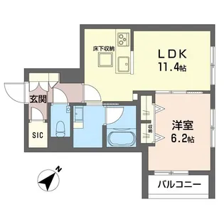 フォス 渋谷笹塚【1階】の間取り