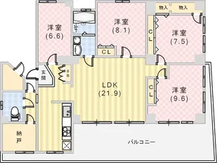 北野ガーデンヴィラ【1階】の間取り