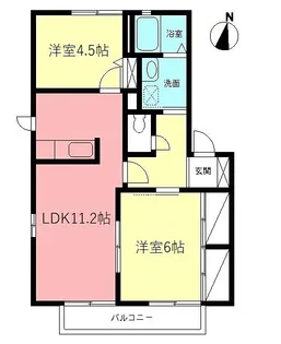 フレア桜ヶ丘B【2階】の間取り