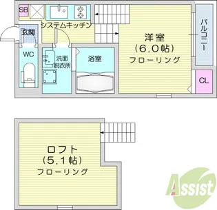 ハーモニーテラス高砂7【2階】の間取り