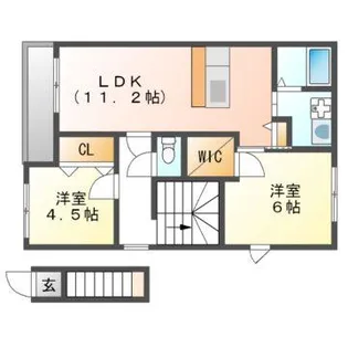 ヴィラフローレルC【2階】の間取り