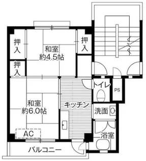 ビレッジハウス小坂1号棟【4階】の間取り
