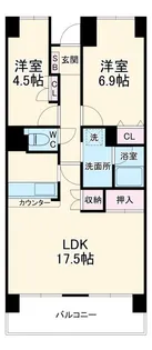 ビレッジハウス京ヶ峰タワー1号棟【7階】の間取り