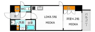 シティカレント天王寺ブロード【4階】の間取り