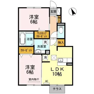 シオンヒルズII【1階】の間取り
