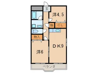 タカソウハイツ河原【2階】の間取り