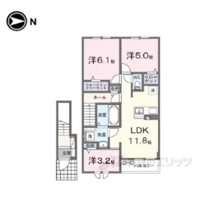 クラール倉治B【2階】の間取り