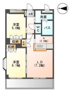 パークサイド鳥居前【2階】の間取り