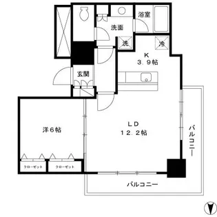 パシフィックロイヤルコートみなとみらいアーバンタワー【11階】の間取り