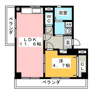 サンハイムU.S.イ-スト【1階】の間取り
