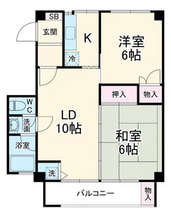 山添マンション【1階】の間取り