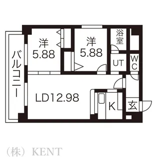 サンク ドゥ【2階】の間取り