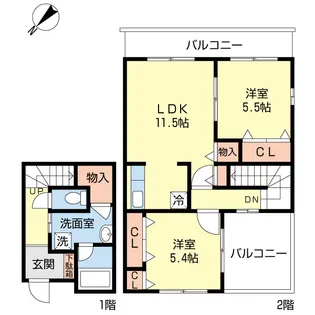 エクセルコート弐番館の間取り