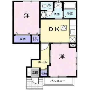 クレセールおおつ野B【1階】の間取り