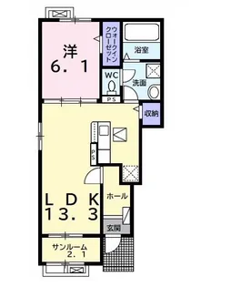 ローズグラスII【1階】の間取り