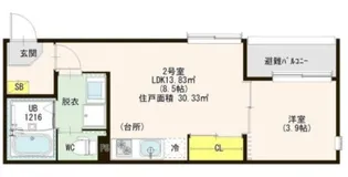 テラス瀬古【1階】の間取り
