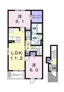 POPORA一ツ松A【2階】の間取り