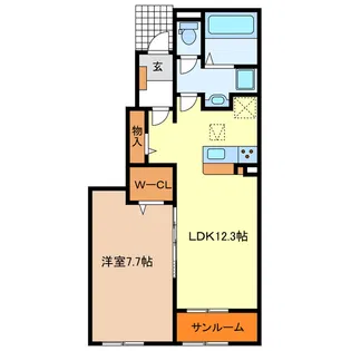 グリュックハイム【1階】の間取り